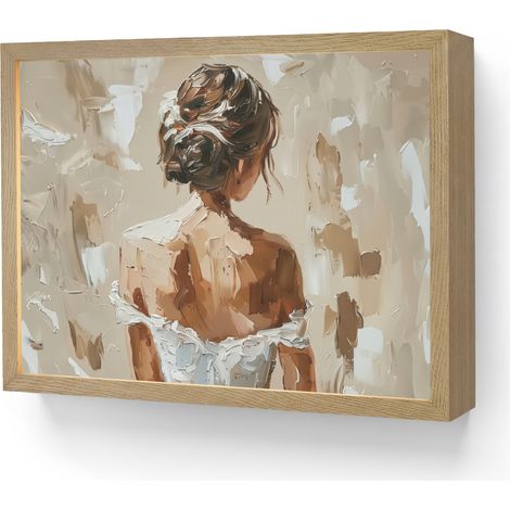 APPLIQUE DA PARETE Donna - Pittura - Astratto - Beige - Moderno 40x30 cm (1/5)