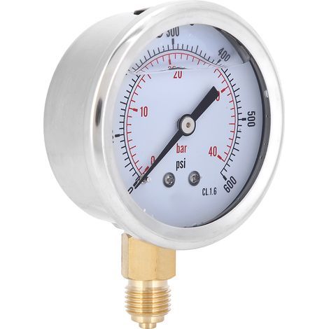 TS‑PGG604‑40bar 1/4BSP Y60 Radial Rempli D'huile Manomètre À Vide Compteur 0-40bar 0-600psi (1/5)