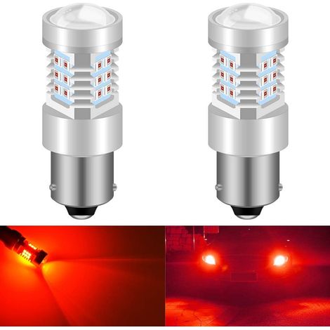 BAU15S PY21W Ampoules LED Haute Puissance 2835 21 chipsets Super Lumineux avec Remplacement du projecteur pour Feux arrière Feux de freinage Feux de Clignotants, Rouge Brillant (Pack de 2)