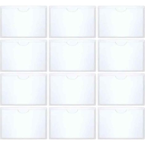 Lot de 12 Porte Carte Handicapé pour Pare-Brise - Étuis Autocollants Transparent de 6x9cm - Supports de Carte Réutilisables pour (1/5)