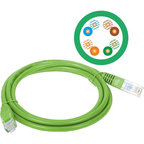 Cordon de brassage U/UTP cat.5e PVC 3,0 m vert alantec