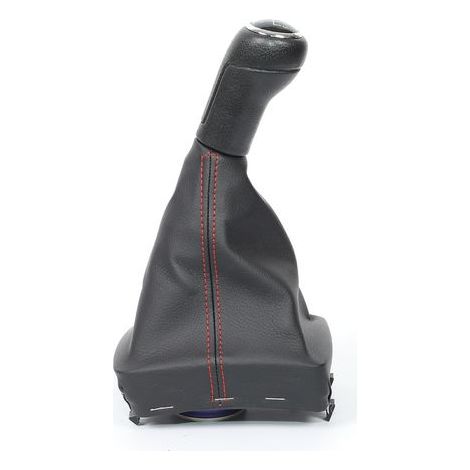 Passend für Volkswagen Polo 2009-2009, Schaltknauf, rote Ziernähte, silberne Abdeckung, 5-Gang-Set (einteilig). (1/4)