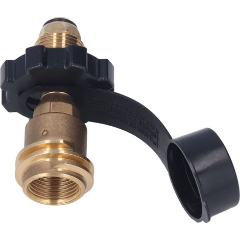 Adaptateur Réservoir Gaz Brut pour Recharge Propane, Poignée Noire, Convertisseur POL vers QCC1 Type 1, Robinet de Remplissage (1/5)
