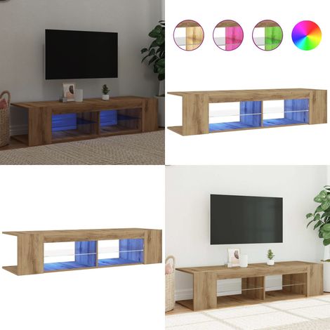 vidaXL TV-Schrank mit LED-Leuchten Artisan-Eiche 135x39x30 cm (1/5)