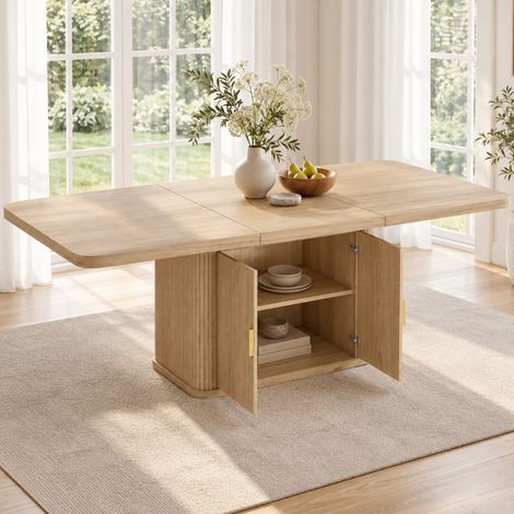 Table à manger / table de cuisine, salle à manger, repas en famille, design industriel, grand rangement, 90 cm, repas conviviaux, mobilier salle à manger (1/5)
