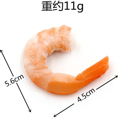 Modèle de produit alimentaire à base de crevettes, crevettes de rivière, fruits de mer, accessoire de présentation de petits