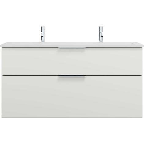 burgbad Eqio lavabo en fonte minérale avec 2 trous pour