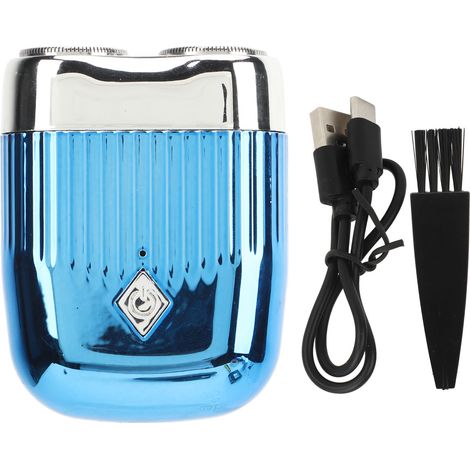Tondu électrique bleu pour homme, double tête de coupe, acier inoxydable lavable, tondeuse à cheveux rechargeable (1/5)