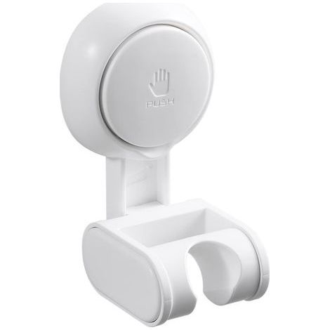 Supporto per doccia a ventosa bianco, senza perforazione, impermeabile e regolabile in altezza, supporto per doccia da bagno, angolo ampio regolabile (1/5)