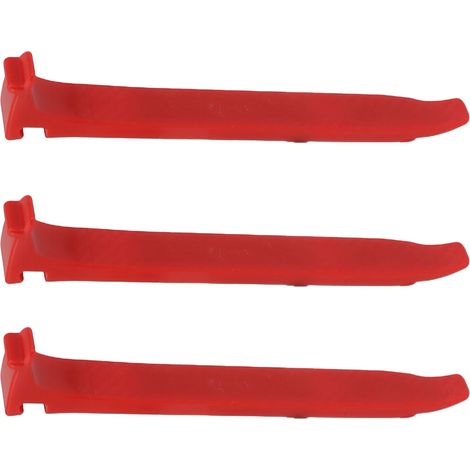 Fahrradreifenheber (3er-Set) aus hochfestem, glasfaserverstärktem Polycarbonat, 16 mm breit, ergonomisch und rutschfest, rot. (1/5)