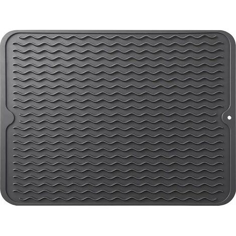 Tapis de séchage à vaisselle, égouttoir à vaisselle en silicone à séchage rapide, tapis d'égouttage de vaisselle résistant à la chale (1/5)