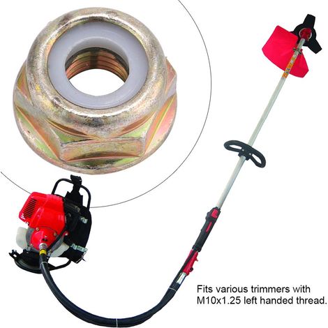 5 pcs écrou M10x1 Universel M10x1.25 remplacement d'écrou de lame de filetage à gauche accessoires de débroussailleuse (1/5)