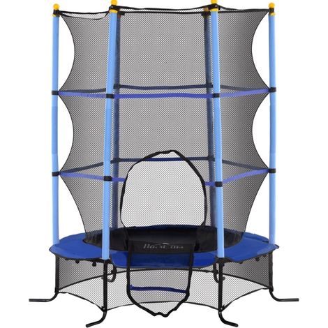 CHICFURN Trampolín infantil Ø163 cm con red de seguridad, acero azul, carga 50 kg (1/5)