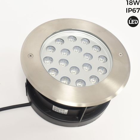 Balise LED encastrable au sol 18W - Blanc chaud - Ø21cm- IP67 - - Blanc Chaud (1/5)