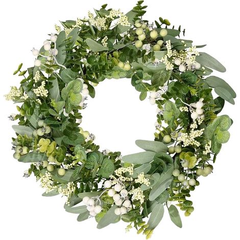 Guirlande Eucalyptus - 45 cm - Feuillage Artificiel avec Baies - Décoration Murale Porte Fenêtre - Intérieur Extérieur - 1 Pièce (1/5)