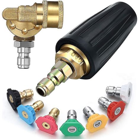 Kit d'accessoires pour nettoyeur haute pression, buse turbo rotative 4000 psi, raccord rapide 1/4 pouce (1/2)