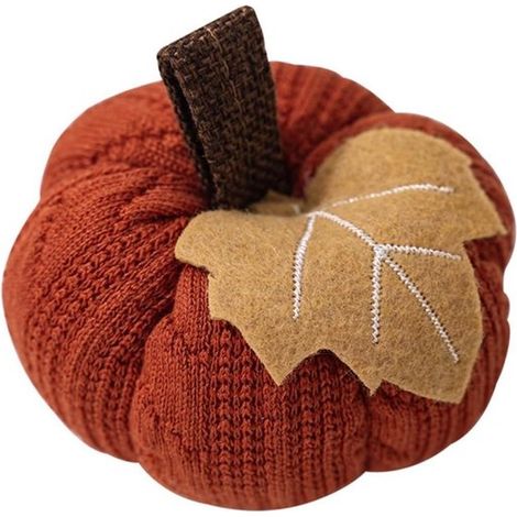 Citrouille décorative au crochet - Mini citrouille d'automne - Décoration de table - Pour Thanksgiving et Halloween - 9 x 6 x 1 cm - Idée cadeau (1/5)