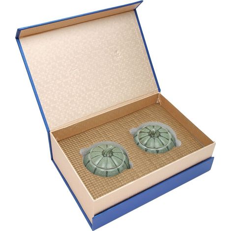 Set aus 2 luftdichten, kürbisförmigen Behältern für Teeblätter, Kaffee und Müsli (grün). (1/5)
