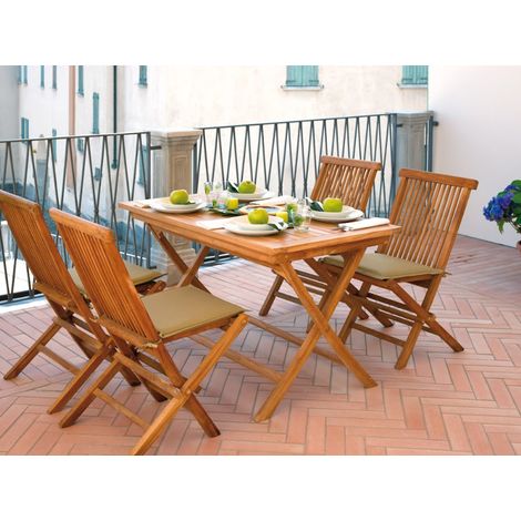 Tavolo pieghevole rettangolare in teak 120x70 cm MALIGI HOME MG/BRUXELLES Legno Teak (1/4)