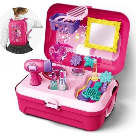 Coiffeuse Jouet Enfant Malette Maquillage Fille 4-6 Ans - Accessoires de Simulation (1/4)