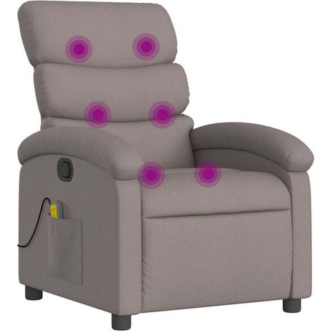 Chaise longue de massage ergonomique en tissu gris-beige – Lit de relaxation avec dossier réglable, idéale pour spa, salon ou chambre (1/5)