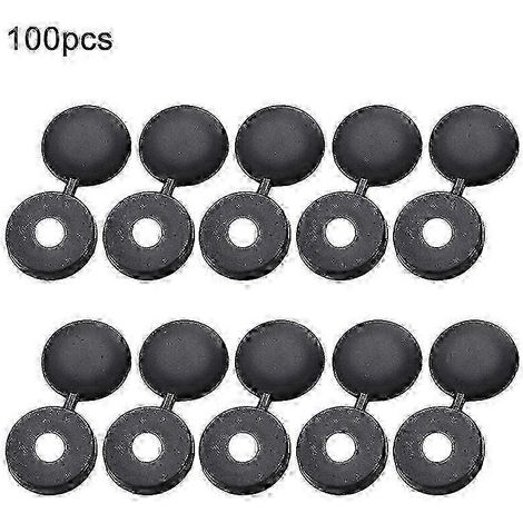 Lot de 100 cache-vis à charnière pliables en plastique pour vis autotaraudeuses - Qhzl (1/5)