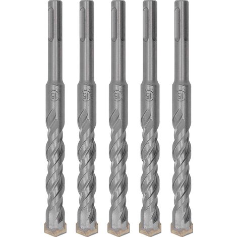 5-teiliges Bohrhammer-Set, 160 mm, 2 Schneiden, selbstzentrierend, Hartmetallspitze, für Ziegel, Stein, Beton, 15 mm/0,59 Zoll
