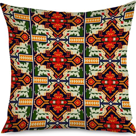 Housse de coussin imprimé plumes d'aigle (1/5)