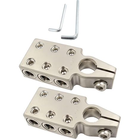 Lot de 2 Cosses de Batterie Automobile, eur à Dégagement Rapide en Alliage de Zinc Argenté, 2/0 Awg, pour Chariot Élévateur et Camion (1/5)