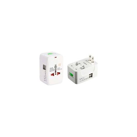 Adaptateur Voyage Universel, Adaptateur Prise Universelle Multi-Fonction avec 2 Ports USB, France, USA, UK et Australie, Plug Adapter All-in-One (1/5)