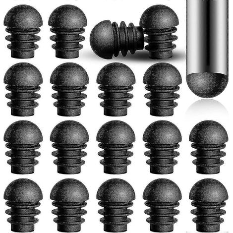 Embouts de pieds de chaise ronds, lot de 24, diamètre extérieur de 16 mm, en plastique. (1/5)