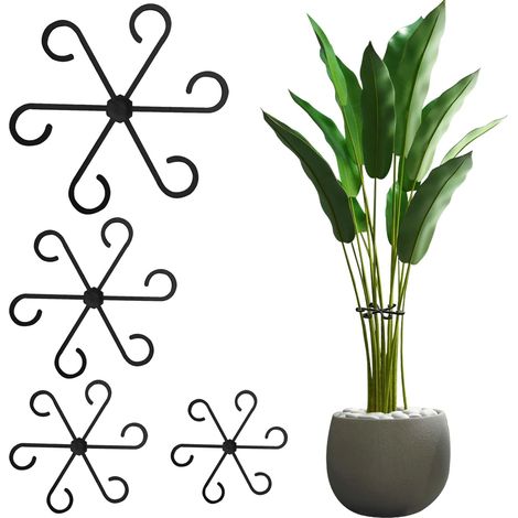 CCYKXA Plant Support Set - 8 Indoor Plant Supports - Monstera Climbing Supports and Plant Supports - Trellises for Indoor Plants, Perennials and Flowers (4, Black) (1/5)
