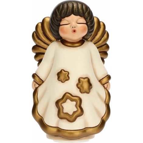 THUN - Puntale Per Albero di Natale Angelo in Ceramica Decorata a Mano, Addobbo Natalizio, Idea Regalo, 11x9.3x17.5 cm h (1/4)