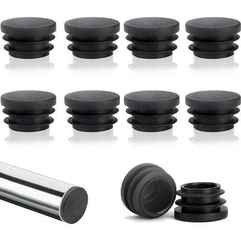 Lot de 10 capuchons de lattes rondes de 22 mm, capuchons de lattes en tube rond, capuchons de chaise ronds en plastique, capuchons d'ailes ronds, protection parfaite pour les meubles et les sols (1/5)