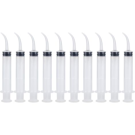 10 seringues dentaires jetables 12CC, embout courbé, outils de loisir et d'irrigation, lot de 10 (1/5)