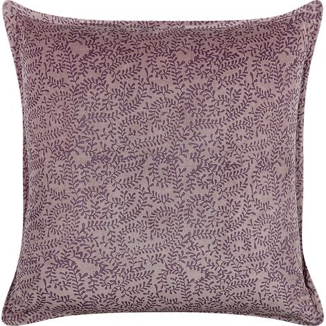Cojín de terciopelo rosa 45 x 45 cm algodón patrón floral bloque impreso Kalmia