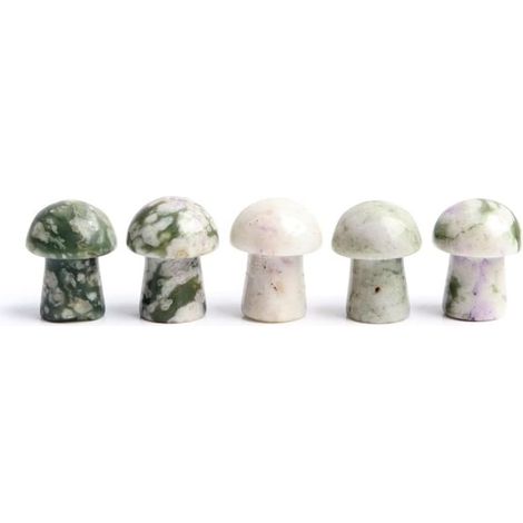 1 PC Mini Cristal Champignon Pierres Naturelles Sculpté Artisanat Décoration Quartz Bibelot Cadeau Ornement Aquarium Décor À La Maison Cadeau Convient for La Décoration De Meubles Collections de la ma (1/5)