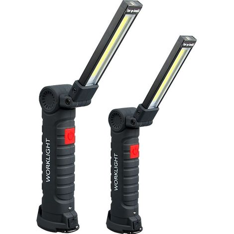 Lampe de Travail Baladeuse LED Ultra Lumineuse, USB Rechargeable Inspection Lampe Portable avec Base Magnique, 5 Modes Lumière 6000K Lanterne pour Auto Garage Atelier Bricolage [Classe énergétique A++ (1/3)