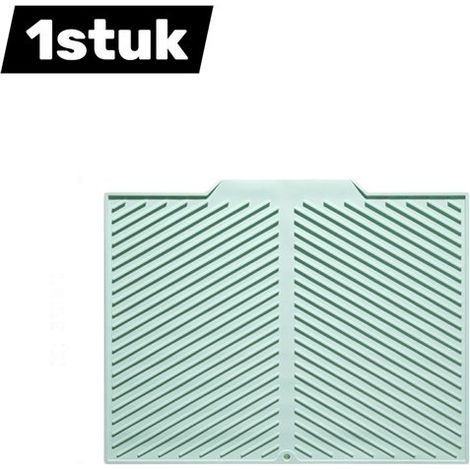 pièce - Tapis d'égouttage en Siliconen - Tapis isolant résistant à la chaleur - Drain intégré - Protège les plans de travail, les planches à découper et les plaques de cuisson - Facile à nettoyer - 42 (1/5)