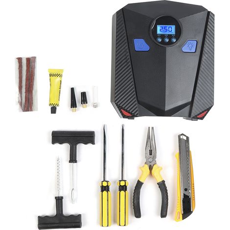 Gonfleur de pneus voiture numérique portable compresseur d'air 12V (1/5)