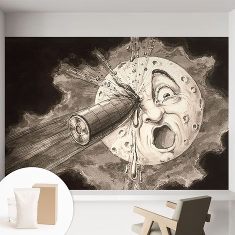 Papier peint intissé mural pour salon chambre à coucher tendance et originale - Colle incluse gratuite Collision cosmique 152x104 cm (1/5)