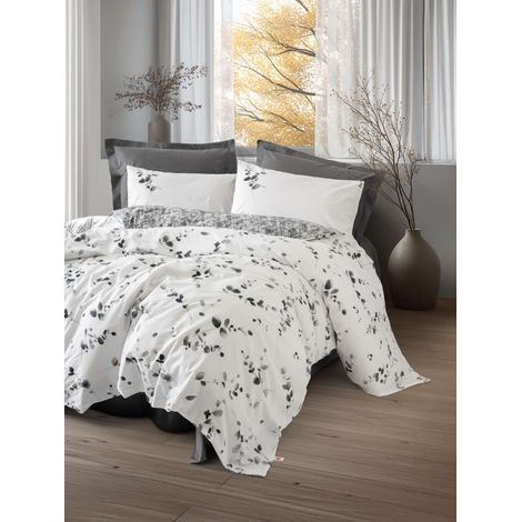 Funda nórdica, funda nórdica, ropa de cama Set 100% Algodón Antracita (1/2)