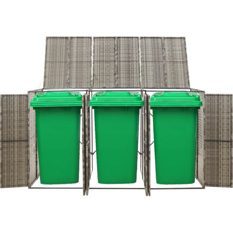Maison Exclusive - Mülltonnenbox für 3 Tonnen Grau 207x80x117 cm