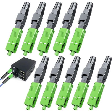 Connettori rapidi in fibra ottica SC, 10 pezzi, connettore rapido in fibra ottica, connettore freddo per connessioni in fibra ottica monomodali e interfacce FC