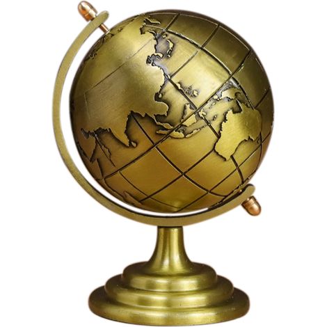 Globe Terrestre de Bureau Decoratif en Fer Copper/Red 5.5x11.5cm Non-Skid Base Support Stable (1/5)