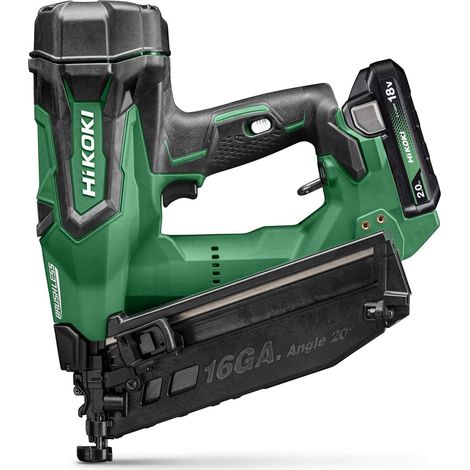 HiKOKI NT1865DMBJYZ 16G Angled Brushless Finish Nailer With 2x 2.0Ah Batteries