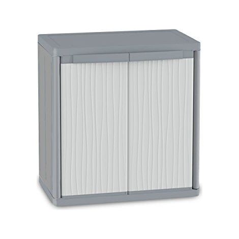 Terry, Jumbo 900 Wave, Armadio da Esterno Interno a Due Ante, 2 Ripiani Interni Regolabili. Materiale: Plastica, Dimensioni: 89,7x53,7x94,5 cm (1/3)