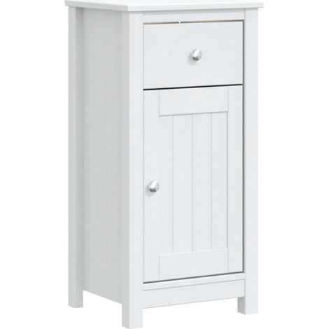 Colonne Meuble de salle de bain - blanc 40x34x80 cm pin massif fr3816 - Maison La Vie (1/5)