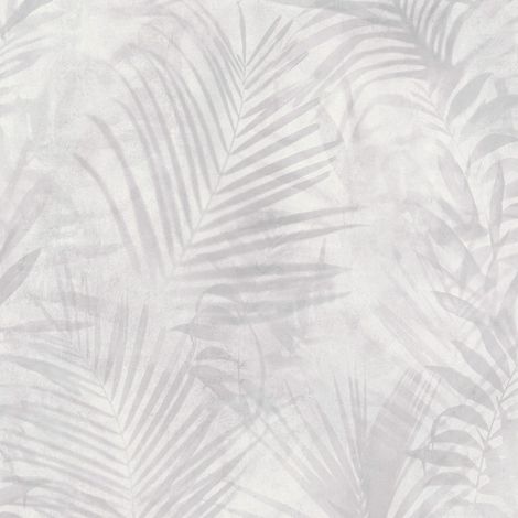 Papier peint nature Profhome 374115 papier peint intissé légèrement texturé au design de jungle mat gris blanc blanc crème 5,33 m2 (1/5)