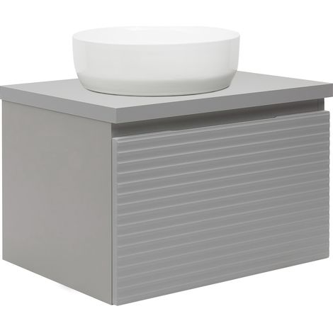 Naturel Badezimmermöbel unter dem Waschbecken Natural Savona 78x43x44,8 cm mattgrau (SAVONA80GMD)